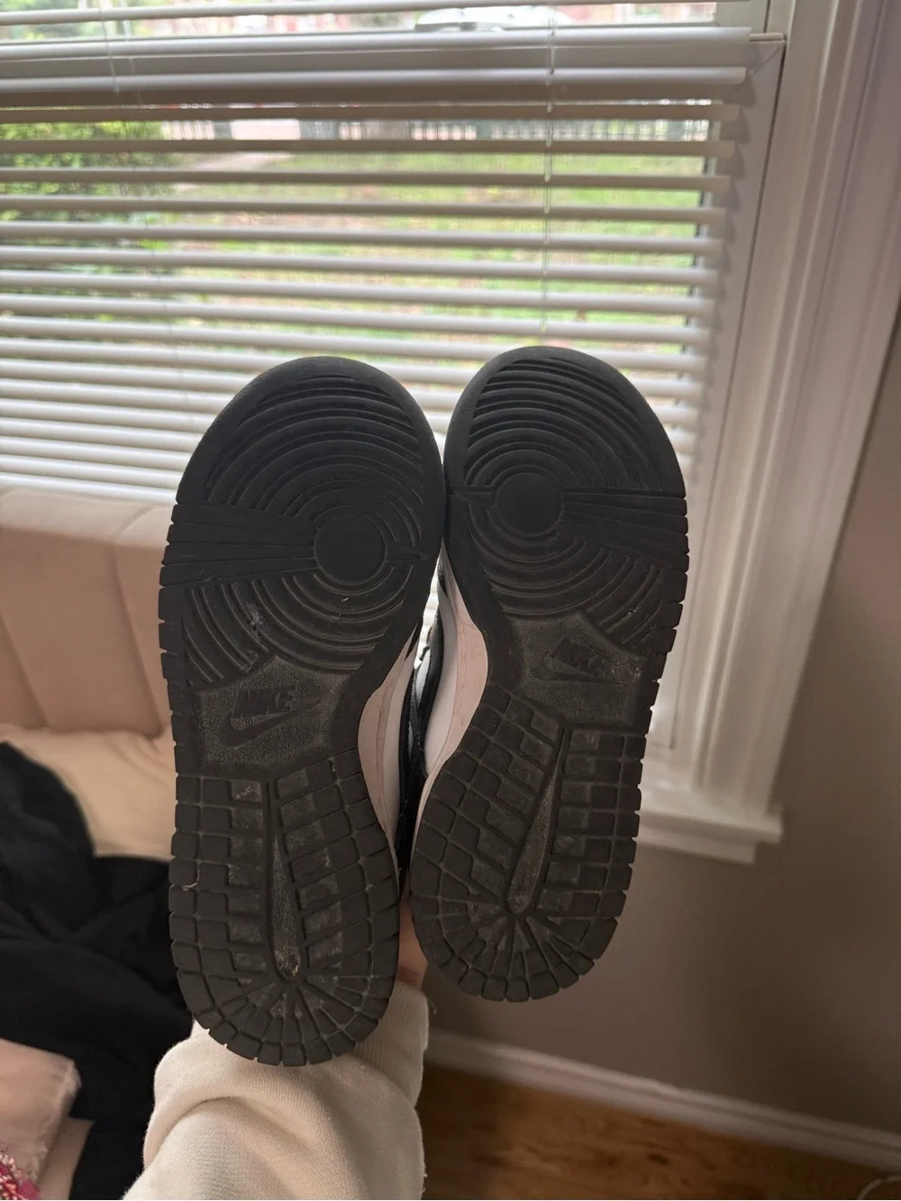 Nike Black and White Low-Top Dunk Sneakers